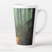 美しい森のパスのデジタルアートワーク カフェラテマグ (右)