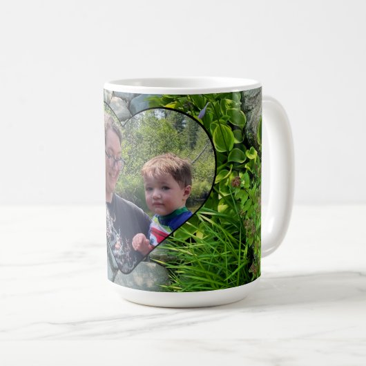 美しい森の写真の日照り木写真テンプレート コーヒーマグカップ (正面右)