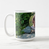 美しい森の写真の日照り木写真テンプレート コーヒーマグカップ (左)