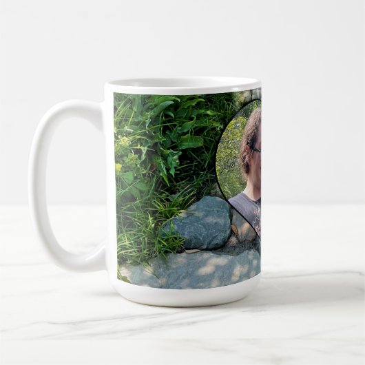 美しい森の写真の日照り木写真テンプレート コーヒーマグカップ (左)