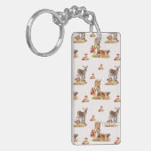 美しい森の動物の秋のアートパターン キーホルダー (正面左)