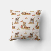 美しい森の動物の秋のアートパターン クッション (裏面)