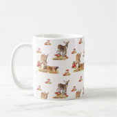 美しい森の動物の秋のアートパターン コーヒーマグカップ (左)