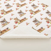 美しい森の動物の秋のアートパターン シェルパブランケット (3/4)