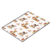 美しい森の動物の秋のアートパターン ノートブック (左側)