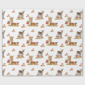 美しい森の動物の秋のアートパターン ラッピングペーパー (フラット)