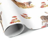 美しい森の動物の秋のアートパターン ラッピングペーパー (ロールコーナー)