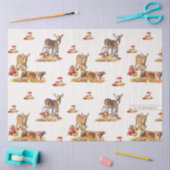 美しい森の動物の秋のアートパターン 薄葉紙 (クラフト)