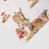 美しい森の動物の秋のアートパターン 薄葉紙 (詳細)