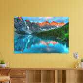 美しい森の山と海青空 キャンバスプリント (インサイチュ (リビング))