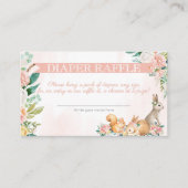 美しい森の森の動物おむつラッフル エンクロージャーカード (正面)