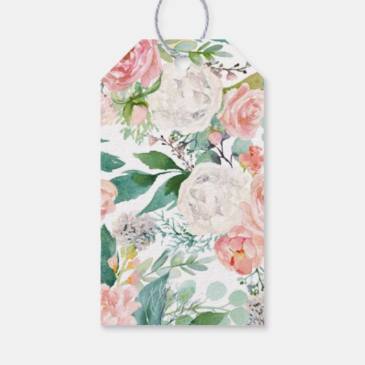 美しい森の森の動物の女の子赤ちゃんシャワー ギフトタグ (裏面)