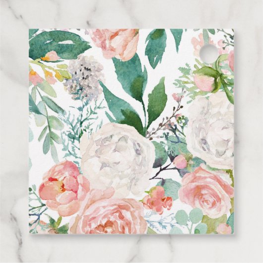 美しい森の森の動物の女の子赤ちゃんシャワー フェイバータグ (裏面)