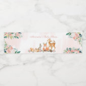 美しい森の森の動物の女の子赤ちゃんシャワー ペットボトルラベル (シングルラベル)