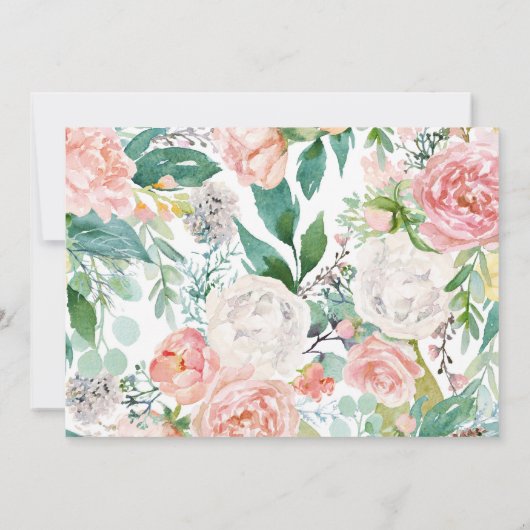 美しい森の森の動物の女の子赤ちゃんシャワー 招待状 (裏面)