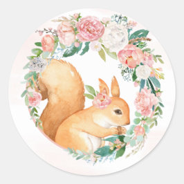 美しい森の森の動物 – 小リス ラウンドシール