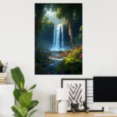 美しい森の滝の魅力 ポスター (ホームオフィス)