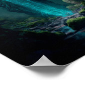 美しい森の滝、魔法の森 ポスター (角)