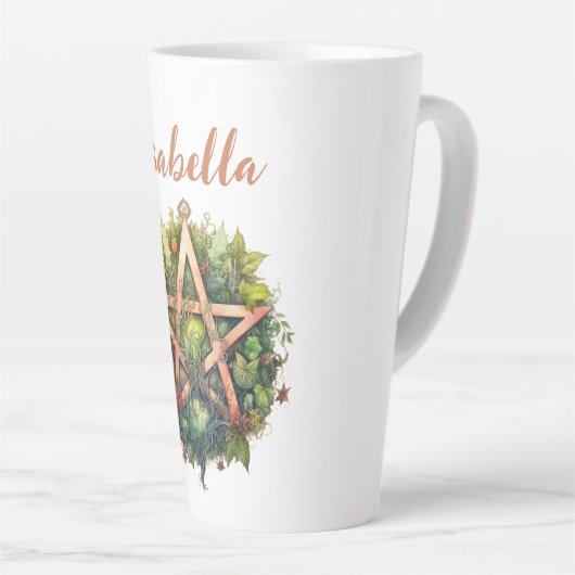 美しい森の異教のペンタグラム カフェラテマグ (右アングル)