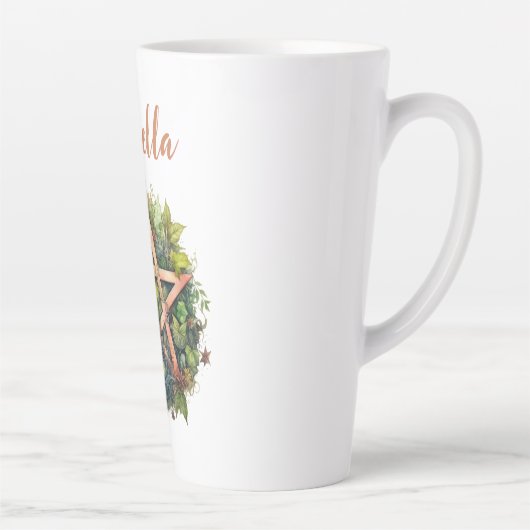 美しい森の異教のペンタグラム カフェラテマグ (右)