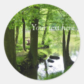 美しい森の風景の写真 ラウンドシール (正面)