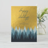 美しい森林と黄金の景色のホリデーカード シーズンカード (スタンド正面)