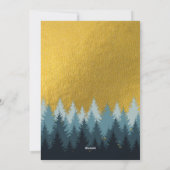 美しい森林と黄金の景色のホリデーシーズン シーズンカード (裏面)