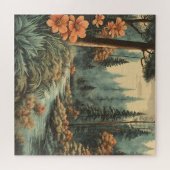 美しい森林河川の風景 ジグソーパズル (横)