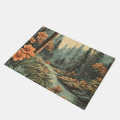 美しい森林河川の風景 ドアマット (アングル)