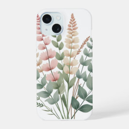 美しい植物のシダの花柄の携帯ケース iPhone 15ケース