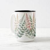 美しい植物のシダの花柄 コーヒー M ツートーンマグカップ (正面左)