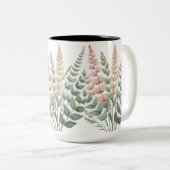 美しい植物のシダの花柄 コーヒー M ツートーンマグカップ (正面右)