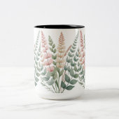 美しい植物のシダの花柄 コーヒー M ツートーンマグカップ (中央)