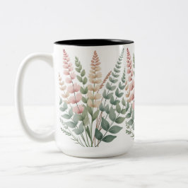 美しい植物のシダの花柄 コーヒー M ツートーンマグカップ