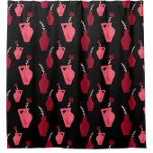 美しい植物のポット黒い背景 シャワーカーテン (正面)