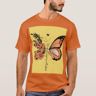 美しい植物のモナークアートTシャツ Tシャツ