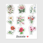 美しい植物のヴィンテージ花束セット シール (シート)