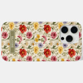 美しい植物の水彩画ワイルドフラワーの名前 Case-Mate iPhoneケース (裏面 (横))