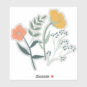 美しい植物の花柄 シール (シート)
