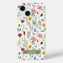 美しい植物の野生の花の名前 iPhone 15ケース