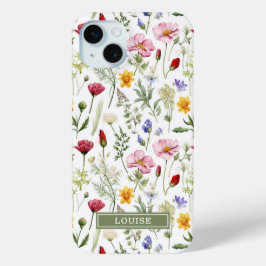 美しい植物の野生花の名前 iPhone 15 MINIケース