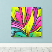 美しい植物コレクション キャンバスプリント (インサイチュ (ウッドフロア))