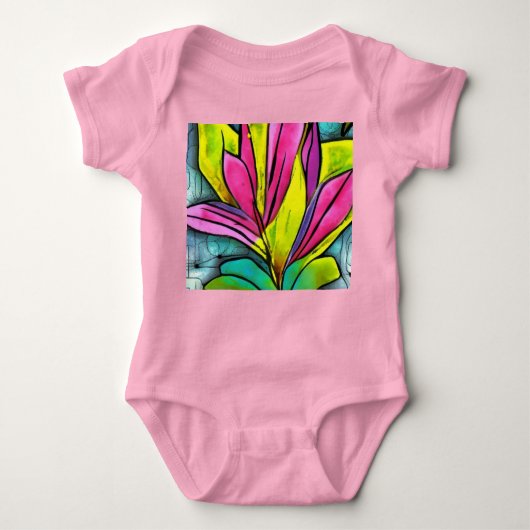 美しい植物コレクション ベビーボディスーツ (正面)