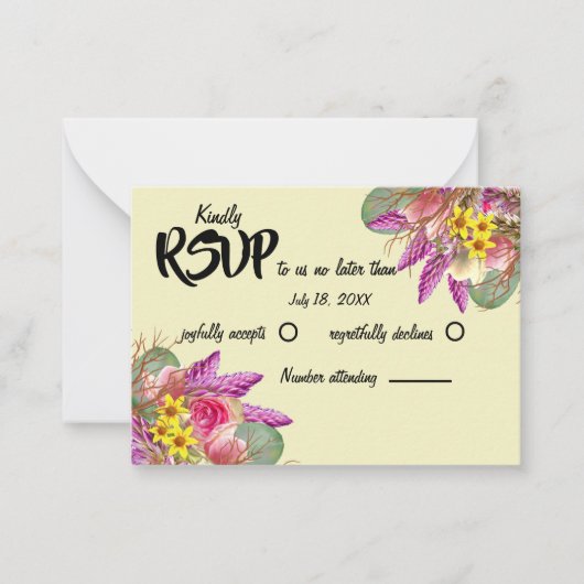 美しい植物フローラガーデンRSVPノートカード ノートカード (正面)