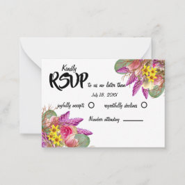 美しい植物フローラガーデンRSVPノートカード ノートカード