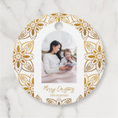 美しい植物体のアーチ写真クリスマス フェイバータグ (裏面)