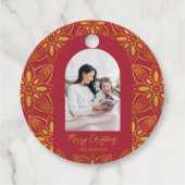 美しい植物体のアーチ写真クリスマス フェイバータグ (裏面)