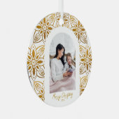 美しい植物体のアーチ写真クリスマス メタルオーナメント (正面右)