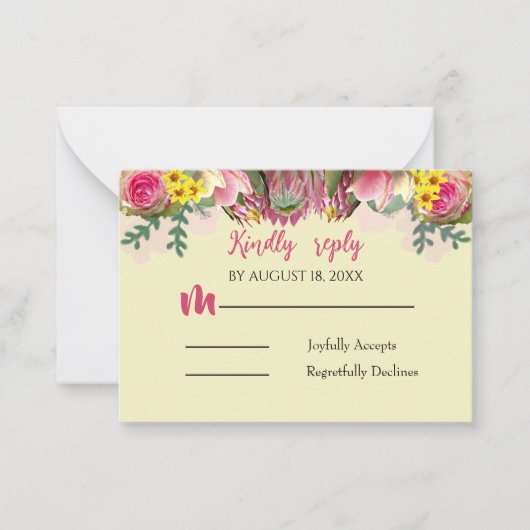 美しい植物園フローラのクリームの返信カード ノートカード (正面)