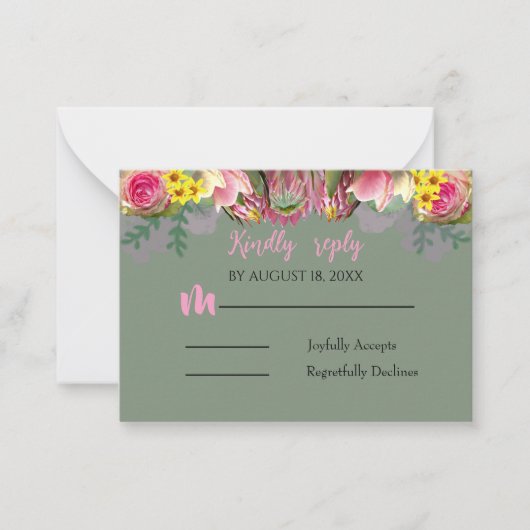 美しい植物園フローラセージ応答カード ノートカード (正面)